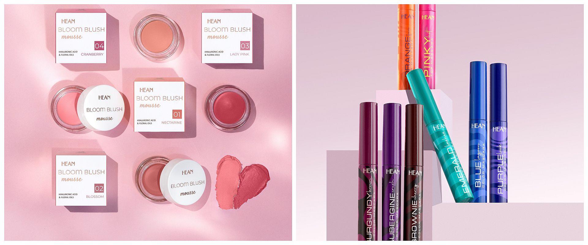 Love Cosmetics Awards 2025: HEAN - róż BLOOM BLUSH MOUSSE i mascara COLOR - makijaż z wyobraźnią